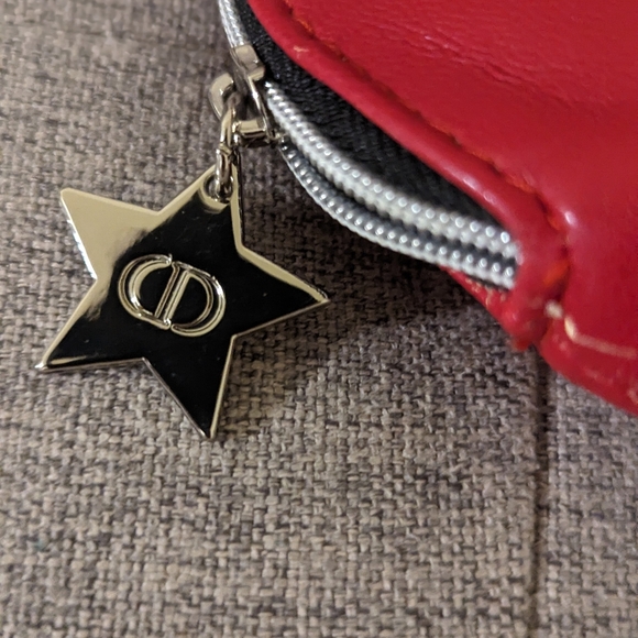 CHRISTIAN DIOR RED STAR CHARM ZIPPY POUCH - Picture 2 of 2